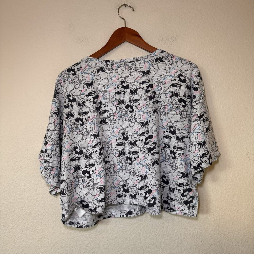 LADIES DISNEY Grey Pink BLUE PYJAMAS SIZE Large T SHIRT & SHORTS SET PJ - Picture 7 of 9